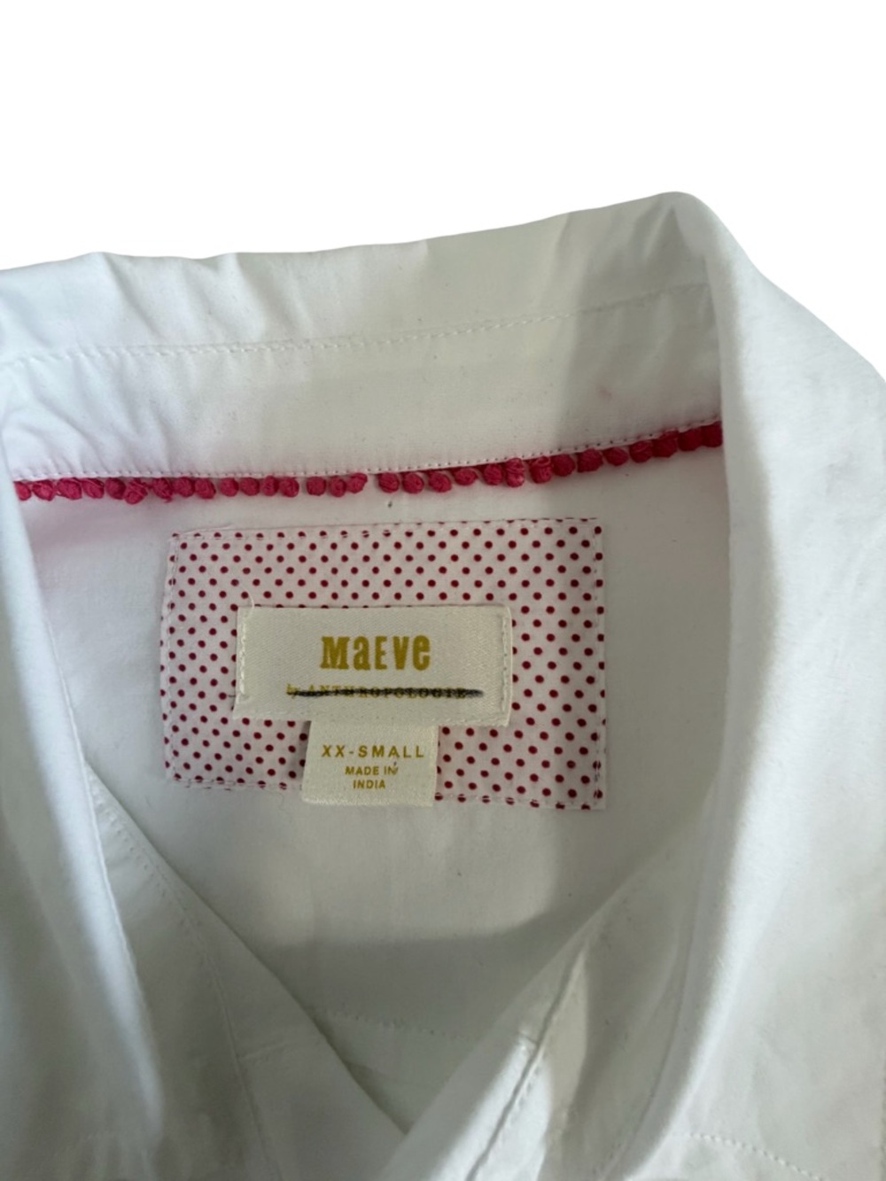Maeve White Shirt with Pink Cherries and Burgundy Leaves from Anthropologie - Picture 3 of 7